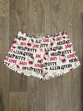 Hello Kitty White, Pink & Black Graphic Lounge Shorts